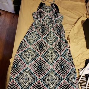 Multicolor Halter Maxi Dress